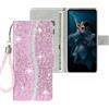 SEHEYA Cover a Libro per Samsung Galaxy A13 4G / A04S Custodia Portafoglio Glitter Borsa Caso Brillantini Cordino da Polso Portacarte Chiusura Magnetica Cavalletto Luccicante Case, Rosa