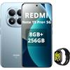 XIAOMI REDMI Note 15 Pro+ 5G- Smartphone 8+256GB,Display AMOLED 1.5K da 6,83,Snapdragon 7s Gen 4,fotocamera da 200MP,caricabatterie non incluso,Blu,incluso Smart Watch