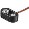CABLEPELADO Porta batteria per 1 batteria | Clip a T | Include cavo da 200 mm | Adatto per 1 batteria 6LR61 9 V