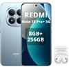 XIAOMI REDMI Note 15 Pro+ 5G- Smartphone 8+256GB,Display AMOLED 1.5K da 6,83,Snapdragon 7s Gen 4,fotocamera da 200MP,Blu,caricabatterie non incluso.incluso cuffie smart incluse Bianco