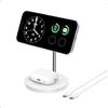 Anker Caricatore Wireless iPhone 15W Supporto di Ricarica Regolabile 2 in 1 con Cavo USB-C da 1,5m, doppio LED, Ricarica Ultraveloce 15W MagSafe per iPhone serie 17-12 e AirPods (senza adattatore AC)