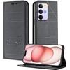 XINYEXIN Custodia in Pelle per Realme C85 5G/4G | Nero, Cover a Libro, Portafoglio, Blocco RFID, Slot per Carte, Chiusura Magnetica, Supporto, Antiurto