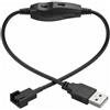 Xevtrak Cavo adattatore di alimentazione USB 12 V, adattatore ventola computer USB 5 V a 12 V per 4 pin con regolatore di velocità e interruttore integrato per raffreddamento PC desktop