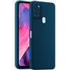 HULLIN Custodia per Telefono in Silicone Colorato, Adatta per Samsung Galaxy A21s (6.5) - Blu zaffiro