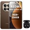 XIAOMI REDMI Note 15 Pro+ 5G- Smartphone 8+256GB,Display AMOLED 1.5K da 6,83,Snapdragon 7s Gen 4,fotocamera da 200MP,Marrone,caricabatterie non incluso,incluso cuffie smart incluse nero