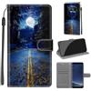KENHONER Custodia per Samsung Galaxy S8, luna | Portafoglio Pelle PU, Magnetica, Resistente Agli Urti, Scomparto Carte Credito, Pieghevole, Flip Libro, Motivo
