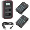 Newmowa EN-EL20 Batteria di ricambio (confezione da 2) e display LCD intelligente Caricatore doppio USB per Nikon EN-EL20,EN-EL20a,Nikon 1 J1,1 J2,1 J3,1 S1,1 V3,Coolpix A,P1000