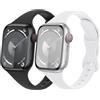 Wowstrap Cinturino per Apple Watch 40mm 41mm 38mm,Cinturini iWatch 44mm 45mm 42mm 46mm Ultra/2 49mm Donne/Uomini,Cinturino Sport in Silicone Sottile E Morbido per Apple Watch Serie10 9 8 7 6 5 4 3 SE 1/2,2PCS