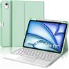 WINCHKING Cover Tastiera per iPad Air 11 M4 2026/M3 2025/M2 2024 con Touchpad, Italiano QWERTY, Custodia con Bluetooth Rimovibile Tastiera per iPad Air 11 Pollici M4/M3/M2, Verde chiaro