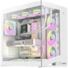 GAMEMAX NEX C56 WH Case gaming ATX mid-tower Airflow, vetro temperato 270°, 7 ventole ARGB 120 mm preinstallate, USB-C, 2× USB 3.0, radiatore 360 mm, per desktop, RTX 4090 & RTX 5090