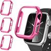 iVoler 3 Pezzi Cover Rigida PC per Apple Watch Series 9 8 7 45mm (Senza Pellicola Protettiva), Ultra Sottile Custodia Antiurto e Anti-Graffio Bumper Case, Fucsia