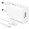 MatauMahi Caricatore USB 5V1A e cavo di tipo C, alimentatore da 5 W con cavo di ricarica, adattatore spina per iPhone 16 15 Pro Max/Pro/Plus, Samsung Galaxy S24, Google Pixel 9/8/7 con interfaccia