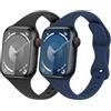 Wowstrap Cinturino per Apple Watch 40mm 41mm 38mm,Cinturini iWatch 44mm 45mm 42mm 46mm Ultra/2 49mm Donne/Uomini,Cinturino Sport in Silicone Sottile E Morbido per Apple Watch Serie10 9 8 7 6 5 4 3 SE 1/2,2PCS