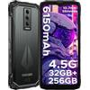 Luzglo Blade10 Pro Energy Rugged Smartphone, 50MP+8MP, 32GB+256GB Telefono Indistruttibile, Android 15, 90Hz 6.56 HD+IPS, 6150mAh,Triple Card Slot,Fingerprint ID/Face Unlock/NFC