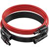 Wvoillty Prolunga cavo solare da 4 mm², 1/2/3/5/10 m, cavo di collegamento fotovoltaico, spina impermeabile IP67 (4 mm²/8 m)
