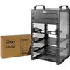 Tecmojo Mini rack da scrivania 9U da 200 mm di profondità con ripiano SBC, scheda adattatore da Micro HDMl a HDMI, pannello vuoto, per AV, NAS e server da 10, nero
