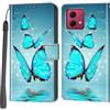 Haninsuze Cover per Motorola Moto G84 5G, Portafoglio PU Pelle, farfalla | Interno TPU Antiurto, Anti-Graffio, Fessura per Schede, Supporto Stand, Design Libro, Flip