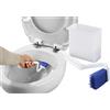 Maximex Pulitore per WC con scatola - Include scatola portaoggetti da parete con 2 ventose, polipropilene, 4,5 x 23 x 9,2 cm, bianco
