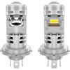 Pulilang Lampadine H4 Led Lenticolari Mini Proiettore 120W 6500K Bianco Freddo 24000LM Lampade Led H4 per Auto Abbaglianti Anabbaglianti Canbus, Plug & Play