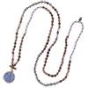 KELITCH Collane con Ciondolo Buddha Collane con Perline in Pietra Naturale Collane Fatte A Mano con Fili A Catena Lunga Gioielli per Le Donne