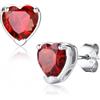 Suplight Orecchini Donna Argento 925 con Pietra Portafortuna a Cuore | Orecchini Punto Luce Donna Argento 925 Ipoallergenici con Pietre di Nascita per 12 Mesi Regalo per Donna Natale Compleanno