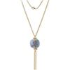 craft voyage Lacquer Purple Sandalwood Lucky Charm Pendant Necklace - Waterproof Gold Chain, Intangibile Cultural Heritage Natural Plant Based Lacquer - Handmade Rustic Folk Style With Gift Box
