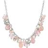 Bulinlin Collana di perle in argento da donna, collana girocollo con perle di cristallo, grande bigiotteria boho regalo per la mamma, Cristallo Perla Resina, Non pietra preziosa