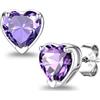 Suplight Orecchini Donna Argento 925 con Pietra Portafortuna a Cuore | Orecchini Punto Luce Donna Argento 925 Ipoallergenici con Pietre di Nascita per 12 Mesi Regalo per Donna Natale Compleanno