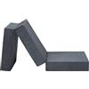Badenia Trendline materasso pieghevole ospiti XXL, rivestimento in microplush, schiuma comfort extra spessa 15 cm, 196 x 65 x 15,5 cm, Antracite, Qualità tedesca