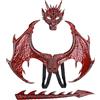 Dewireaey Costume Di Drago Per Bambini - Accessori Per Cosplay Di Halloween Per Bambini - Set Costume Drago Per Halloween Per Carnevale, Scuola, Festa, Palco, Maschera, Performance