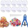 Yaepoip 10Pack Squishy Making Kit Stress Balls, DIY Stress Ball Making Kit, Blank Pressure Balls Skin DIY Kit with Expander Tool and Flat Beads (Colorful Beads A)