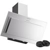 Klarstein Athena Cappe Inclinate 90cm - Cappa Cucina Angolare, 254 m³/h, LED, 3 Velocità, Filtro Carbone, A+++, Aspirante & Ricircolo, Design Moderno, Silenziosa 63 dB, Acciaio inossidabile