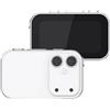Getdoublerich Per Mini fotocamera, D03S doppia lente magnetica pollice, HD 64MP con messa a fuoco automatica, filtri retrò, tasca per videocamera per vlog (bianco)