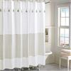 Peri Home Panama - Tenda da doccia in tessuto 100% cotone con nappe, decorazione per il bagno, 182,9 x 182,9 cm, colore: tortora