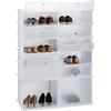 Relaxdays Scarpiera in Plastica, 12 Scomparti Chiusi, 125x94x37 cm, Scaffale 24 Paia di Scarpe, Componibile, Bianco