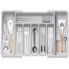 KOOSREEL Vassoio di utensili estensibile per cassetto,Range posate,Organizzatore di cassetti per la cucina, supporto di stoccaggio in plastica per posate, cucchiai, forchette ecc