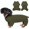 Hjumarayan Tuta per cani, pigiama traspirante con gambe, tuta elastica per cani, morbida alternativa al cono dopo l'intervento chirurgico, camicia chirurgica post-operatoria per cani di piccola taglia, verde