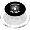 I Destroy Silence Music Drum Sticks Drum I Destroy Silence Vintage Music Bands Bacchette Batteria Bacchette Bacchette Bacchette PopSockets PopGrip per MagSafe