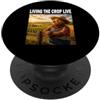 Funny Papa Bear Father Day Farmer Farm G Living the Crop Live Orso Agricoltore Papà Fattoria PopSockets PopGrip Adesivo
