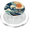 Surfing Cat Hokusai Great Wave Off Kanag Surfing Cat Hokusai Grande onda Off Kanagawa Arte Giapponese PopSockets PopGrip per MagSafe