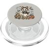 Leopard Boo Critters Preppy Leopard Bow Ghost Raccoon Boo Stagione Autunno Halloween PopSockets PopGrip per MagSafe