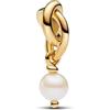 PANDORA 14k Gold-plated dangle with treated white freshwater cultured pearl