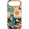 Surfing Cat Hokusai Great Wave Off Kanag Custodia per iPhone Air Surfing Cat Hokusai Grande onda Off Kanagawa Arte Giapponese