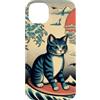 Surfing Cat Hokusai Great Wave Off Kanag Custodia per iPhone 14 Plus Surfing Cat Hokusai Grande onda Off Kanagawa Arte Giapponese