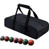 Generico Borsa per il trasporto di palline da bocce - Organizer impermeabile con doppia cerniera, comoda | Supporto per set di palline da bocce, gioco di allenamento per prato da spiaggia per interni