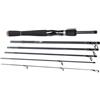 Toddmomy Canna da Pesca da Spinning Corta in Carbonio 6 Sezioni, Nera | Versione Spinning, Azione Rapida e Potenza Ml, Anelli Rinforzati, Portamulinello Robusto, 125g