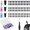 BRITIVIVE Set di riparazione pneumatici auto, 85 pezzi, 3 misure, con cacciavite, kit di riparazione pneumatici senza camera d'aria, chiodi in gomma per auto, moto, bicicletta