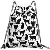 Generic Personalizzato Borsa Coulisse Cat Blacks Sacca Ginnastica con Coulisse Gym Sack per Sport Festival Viaggi 36X42Cm