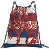 Generic Unisex Borsa Sportiva da Palestra Striped Coral Red Sea Coastal Nautical Beach Beachy Ocean Sacca Sportiva Stampa Zaino Scuola per Uomo Adulto Yoga 36X42Cm