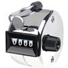 peiqiup Contatori a Mano in Metallo clicker per conteggio, Contatore Clic Meccanico a 4 Cifre, con Anello Dito, per la Scuola Golf e Knit People Golf Circle e Knit, Silver
